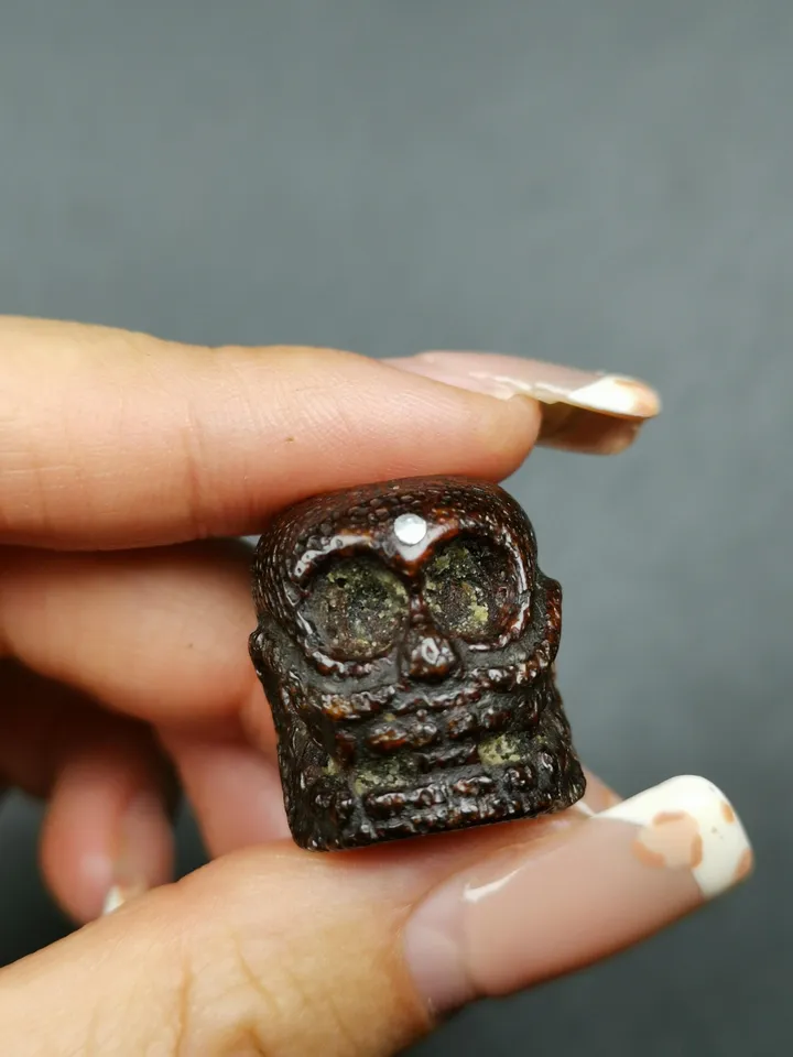 Gandhanra Handmade Tibetan Citipati Kapala Bone Skull Spacer Bead for Mala,Prayer Bead Pendant Accessories,21 × 20mm