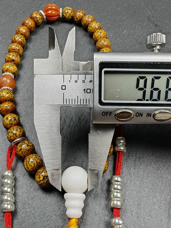 Gandhanra Authentic Tibetan Handhold Wrist Mala - 7.7mm Old Lotus Seed Beads Bracelet - Portable Buddhist Prayer Beads for Meditation