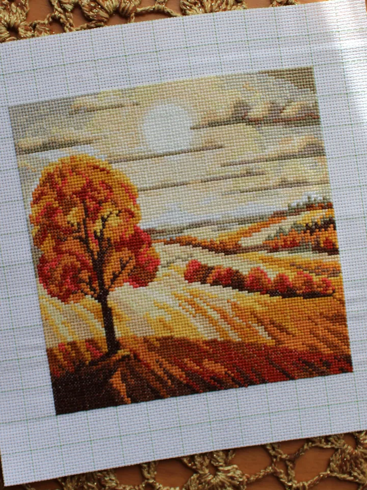 Cross stitch pattern /100x100st/ Landscape, cross stitch pattern PDF, Cross stitch chart Scenery