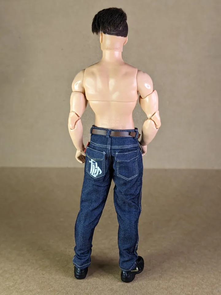Navy jeans for 1/6 scale fashion male doll (muscular or action body)