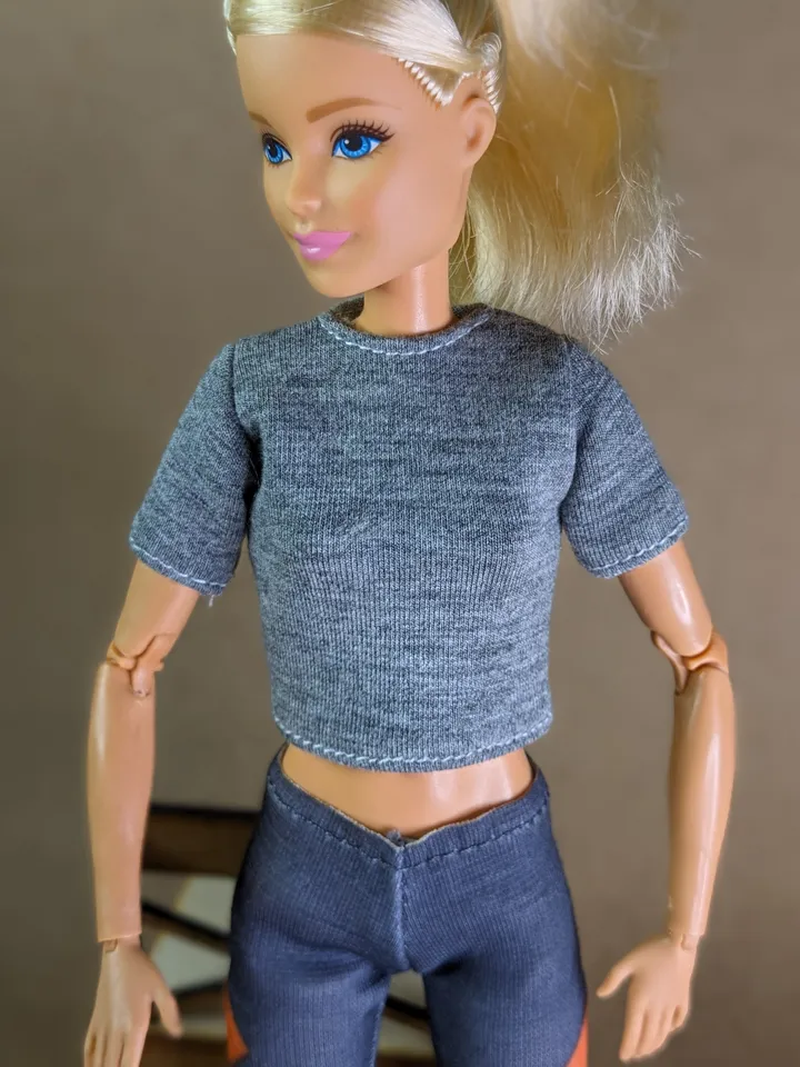 Gray T-shirt & leggins for 1/6 scale fashion female dolls