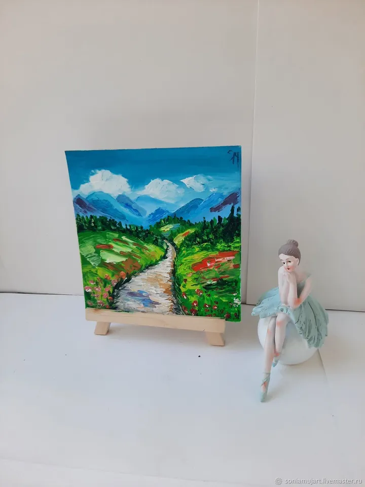 The road to the mountains. Oil