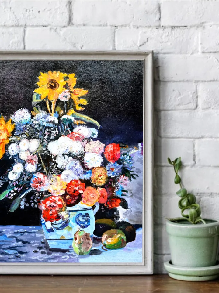 Floral Art Original Oil painting Oil on canvas