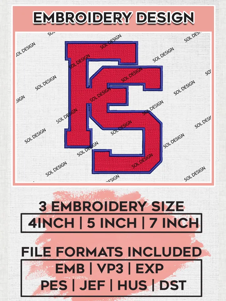 NCAA FS Bulldogs College Football Team Logo embroidery designs, NCAA Fresno State Bulldogs Logo Machine embroidery files, NCAA Team Logo embroidery designs, NCAA Game Day Machine embroidery designs, Digital Download