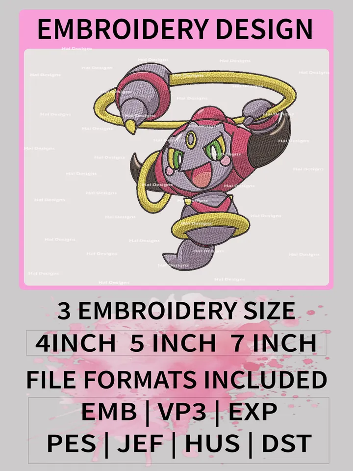 Pokemon Hoopa Embroidery Design, Pokemon Dmbroidery, Anime Design, Embroidery file, Digital download