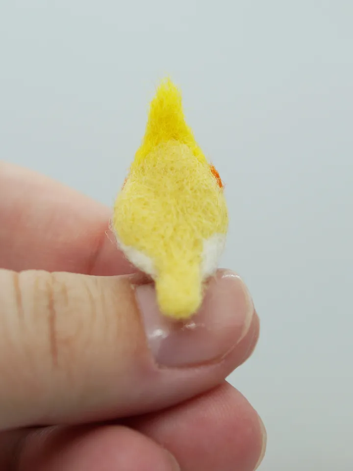 Miniature needle felted yellow cockatiel, tiny pet, cockatiel, made to order