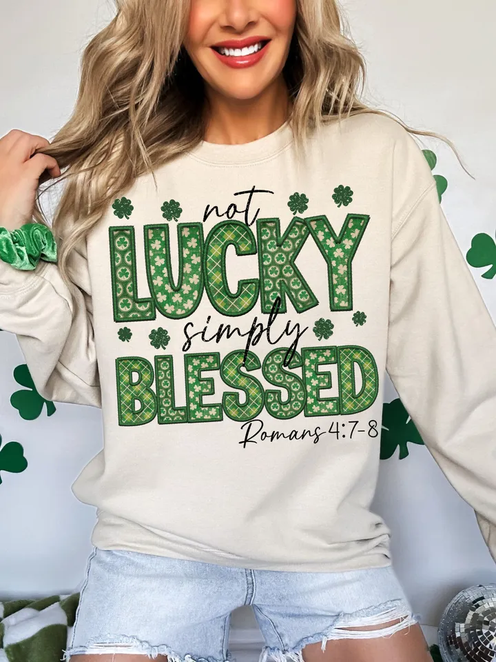 Not lucky simply Blessed Roman 4:7-8 png,Bible Verses png,patrick doodles png,Leopard Print Saint Patrick Day png,Jesus St. Pattys Day png