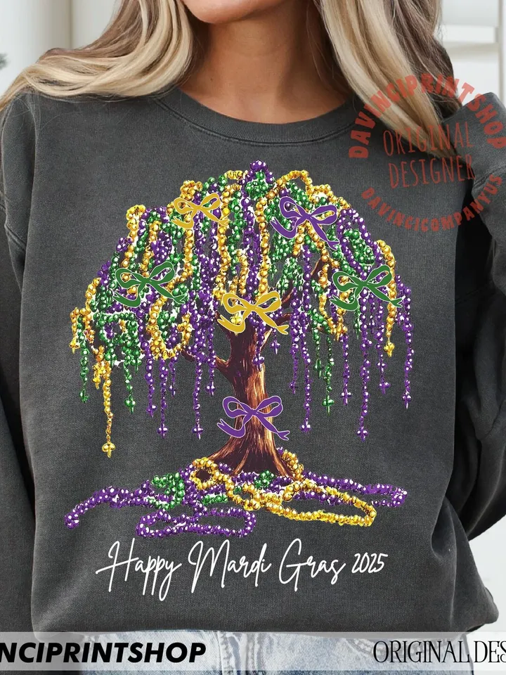 Coquette Mardi Gras Tree Png, Mardi Gras Beads png, Mardi Gras png, Mardi Gras Bead Tree, Mardi Gras Carnival Png, New Orleans, Fat Tuesday