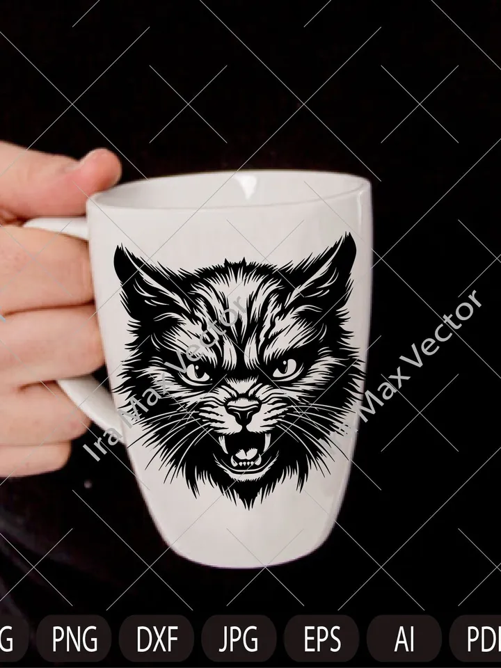 Angry Cat Svg, Dangerous cat, Cute Black Cat Svg, Halloween Cat Svg, Angry Cat t-shirt Svg, Cat Halloween Svg