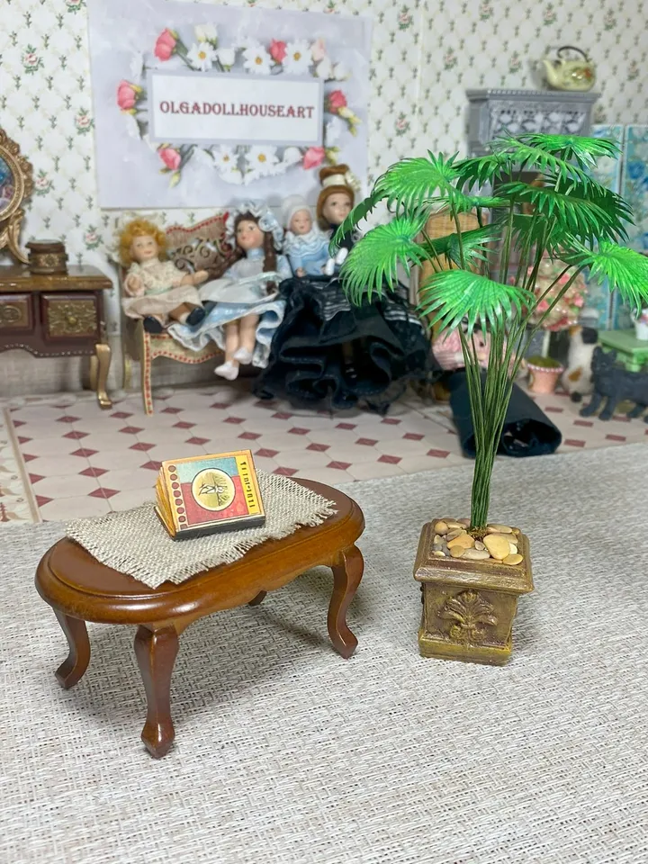 Palm tree for dollhouse. 1:12. Handmade. Dollhouse miniature. Plant for doll.