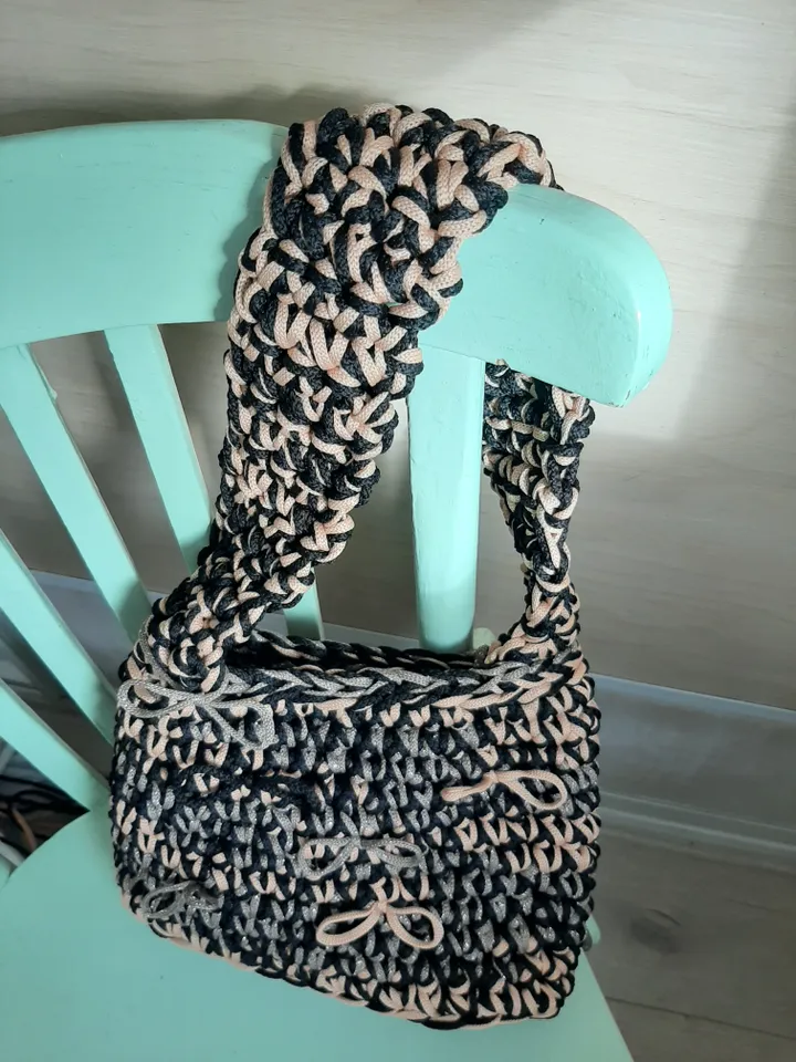 Crochet bag, shoulder bag, trendy bag