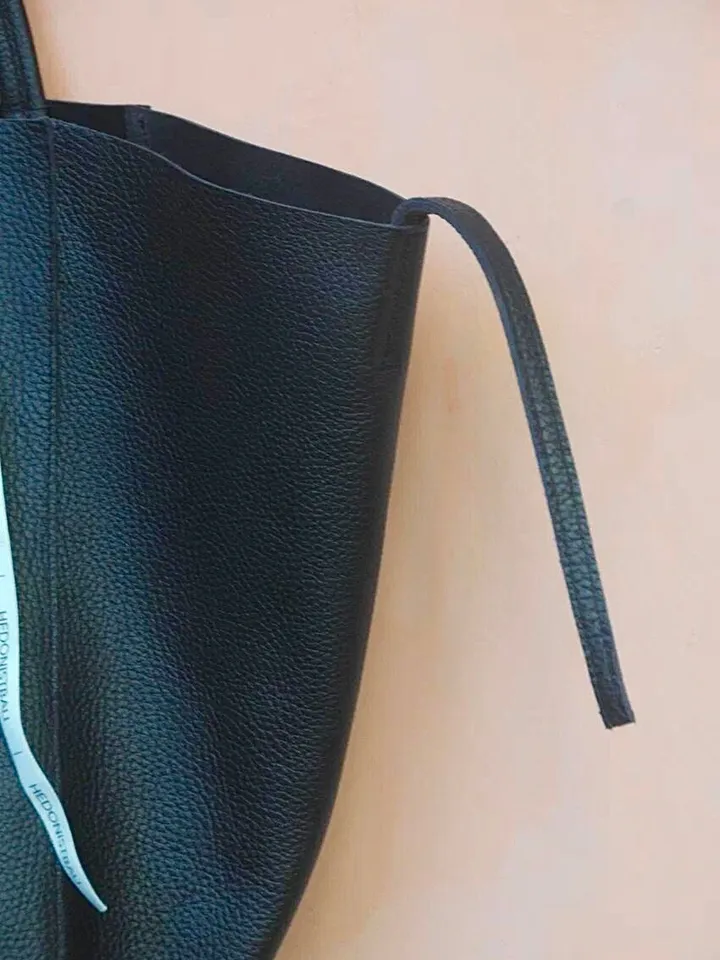 Genuine leather black tote shopper big bag / everyday purse / handmade bags / designer bags / summer bag / gift for her