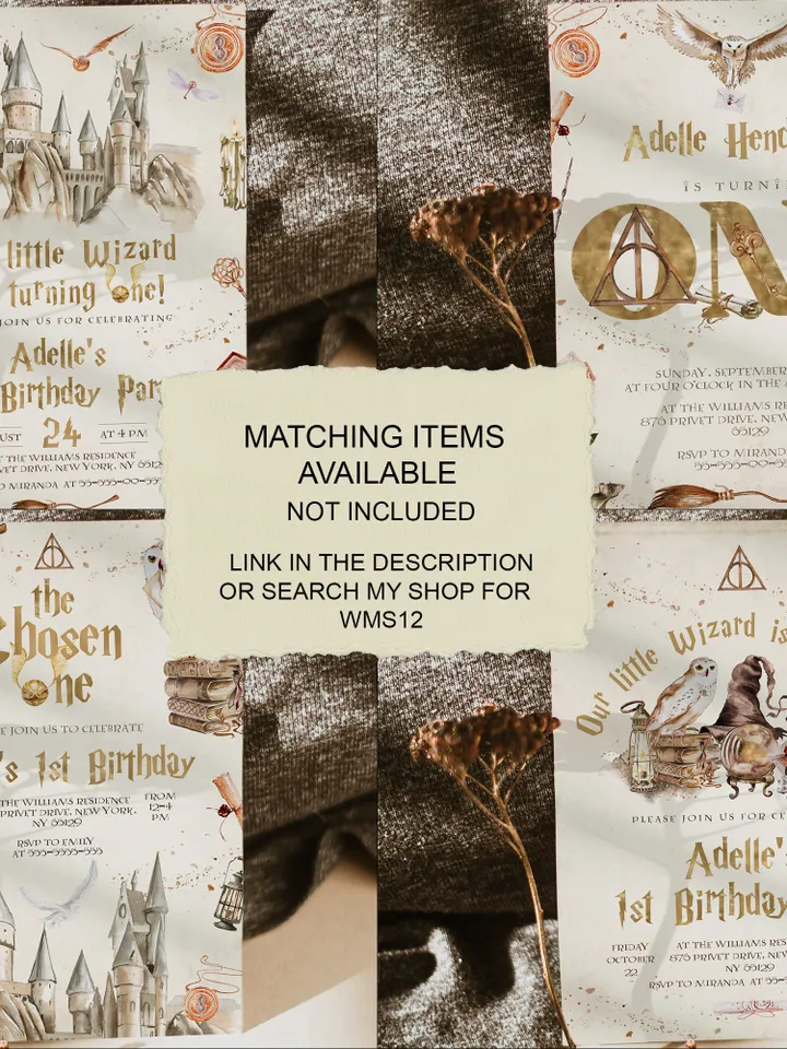 The Chosen One Birthday Party; Milestone Board Wizard Birthday Party; Magic School  Birthday; Editable Wizarding World Milestone Sign; Wms12