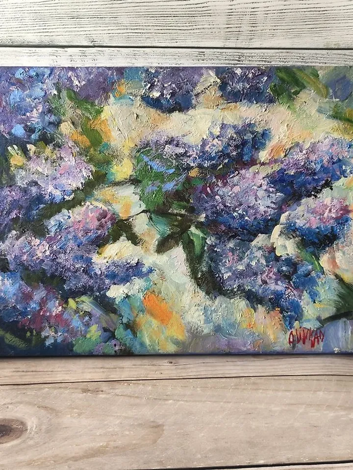 Lilac Painting Floral Original Art Lilac Flower Artwork