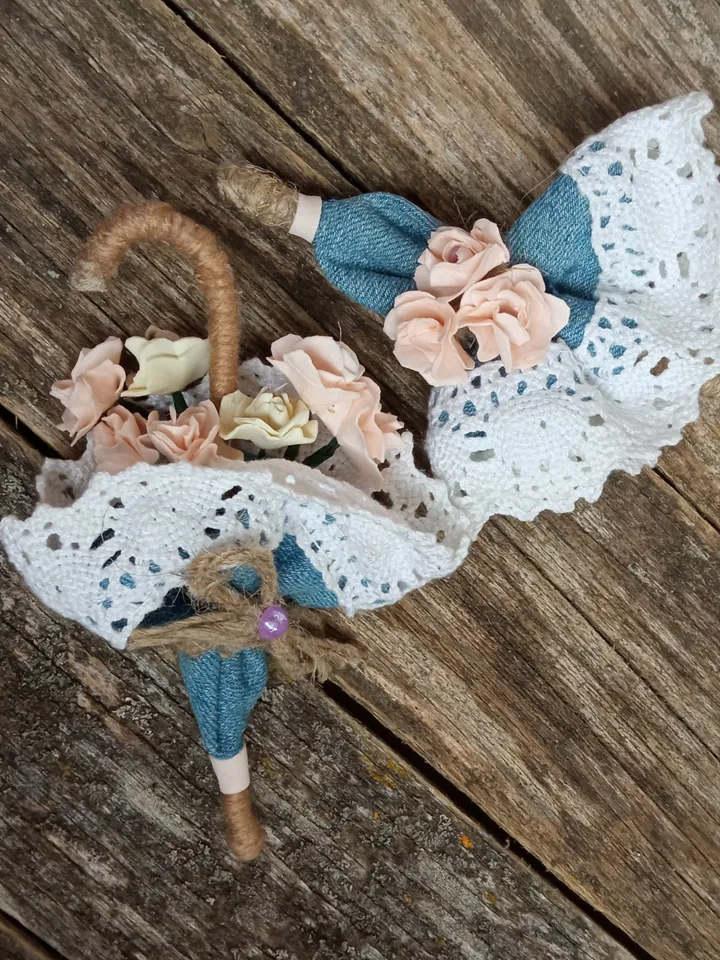 Set of 2 denim brooches handmade/jeans brooches on a pin/blue brooch/women's accessories/gift for her/ mother day gift