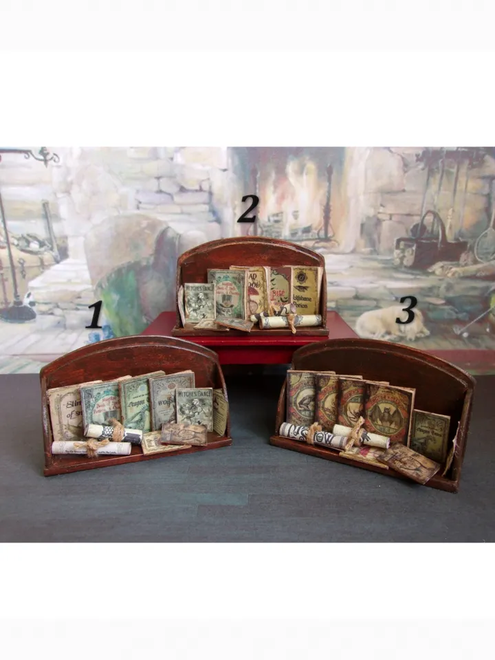 Books on the shelf.1:12 scale.