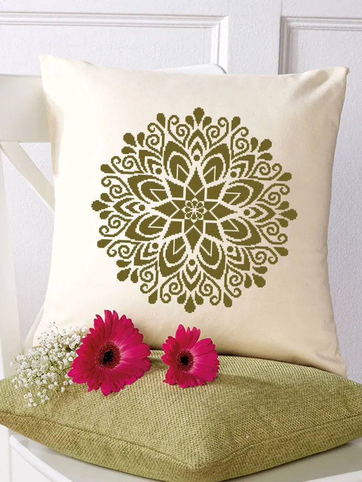 Mandala cross stitch pattern download PDF Simple mandala digital Monochrome cross stitch Modern mandala ornament cross stitch chart #M180