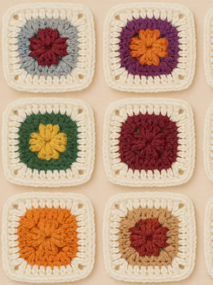 Two Color Solid Granny Square Crochet Pattern PDF for Beginners, Easy Crochet Motif Tutorial, DIY Blanket Patch, Instant Download Pattern