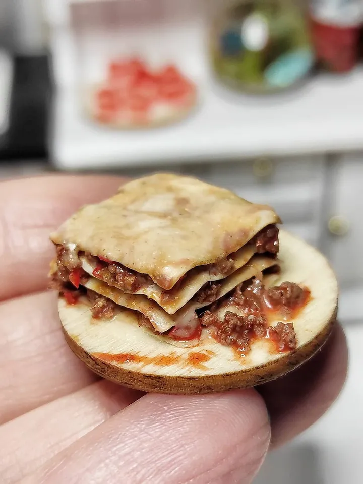 Realistic miniature 1 12 - Miniature food - Dollhouse Lasagna - dollhouse miniature - mini food - food for dolls