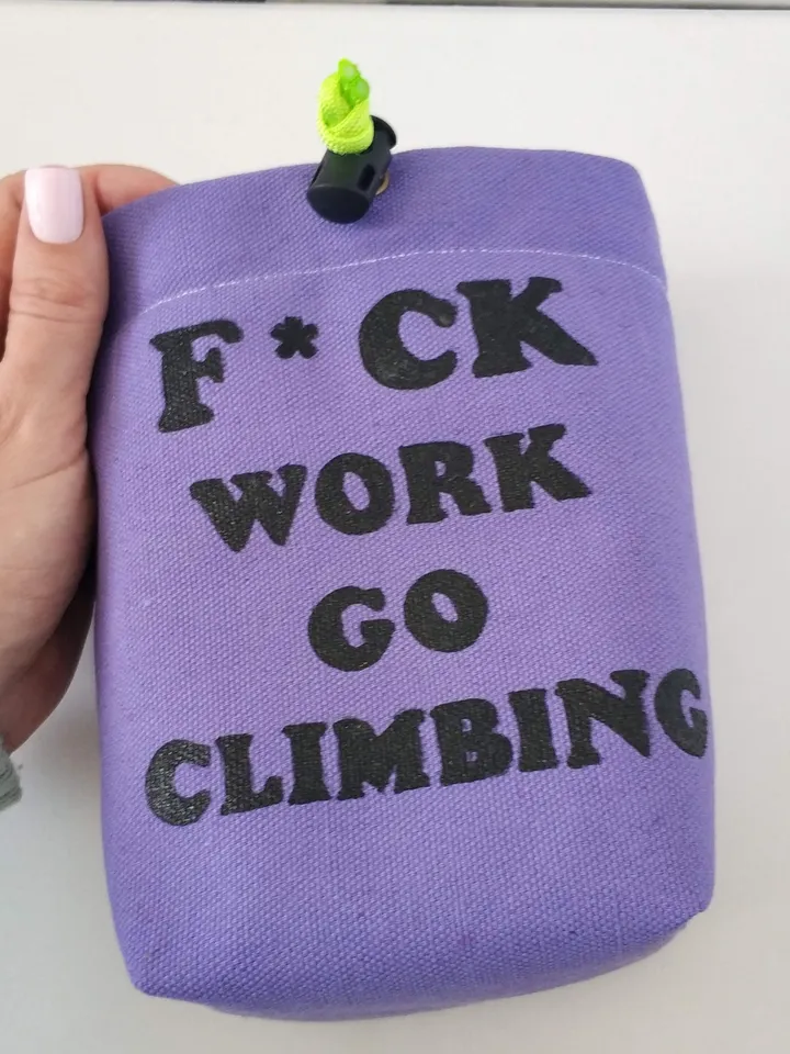 Funny rock climbing chalk bag