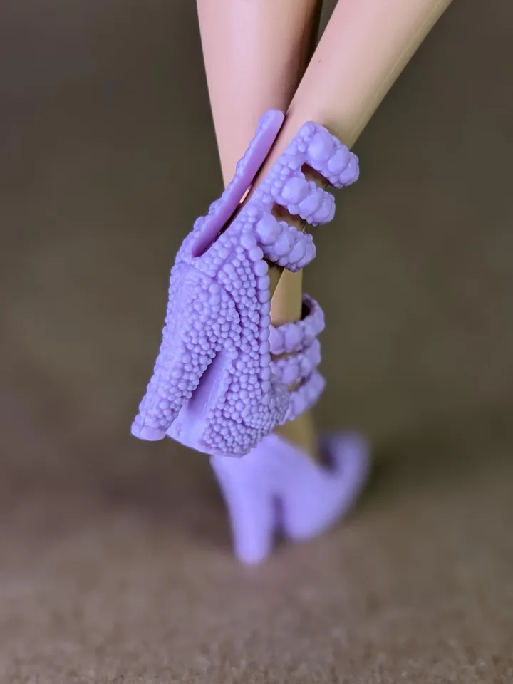 Purple high-heeled shoes for 1/6 scale female dolls