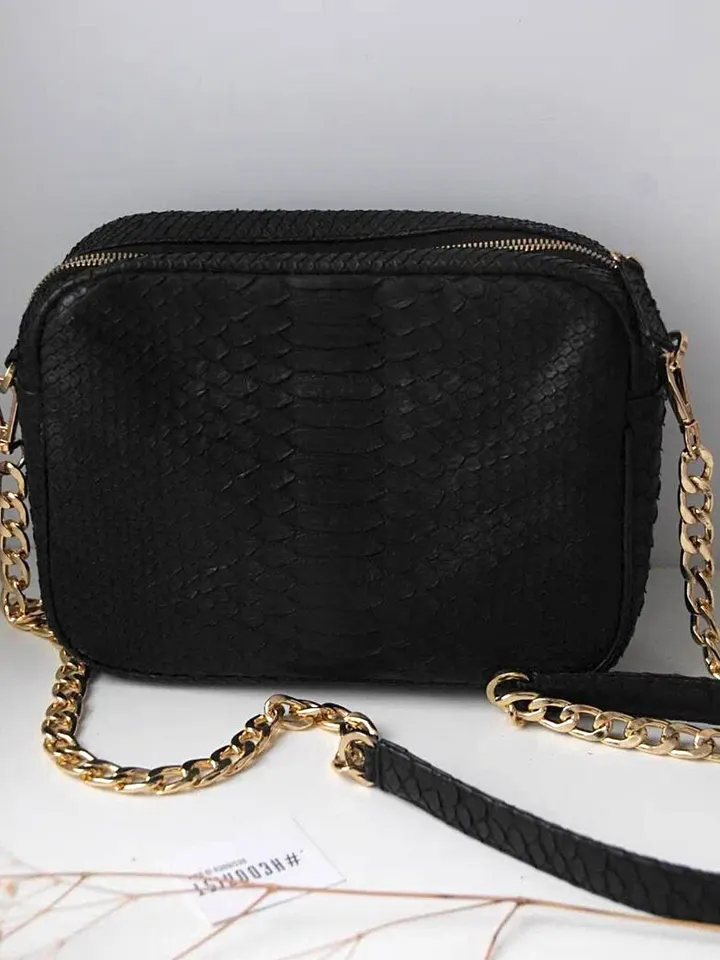 Genuine python skin crossbody sport bag with pocket | designer women leather handbag | snakeprint bag | crossbody purse | gift for her