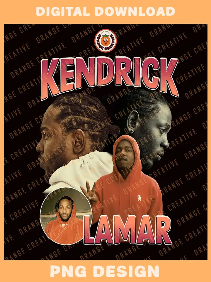Ken.drick Lamar Rapper Bootleg T-shirt PNG, 90s Bootleg Template, Graphic Ken.drick Lamar PNG Files, Custom Bootleg Rap Tee, Digital Download