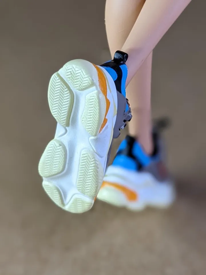 Gray & Blue sneakers for 11 inch female dolls (MH g1, g2, g3 or EAH)