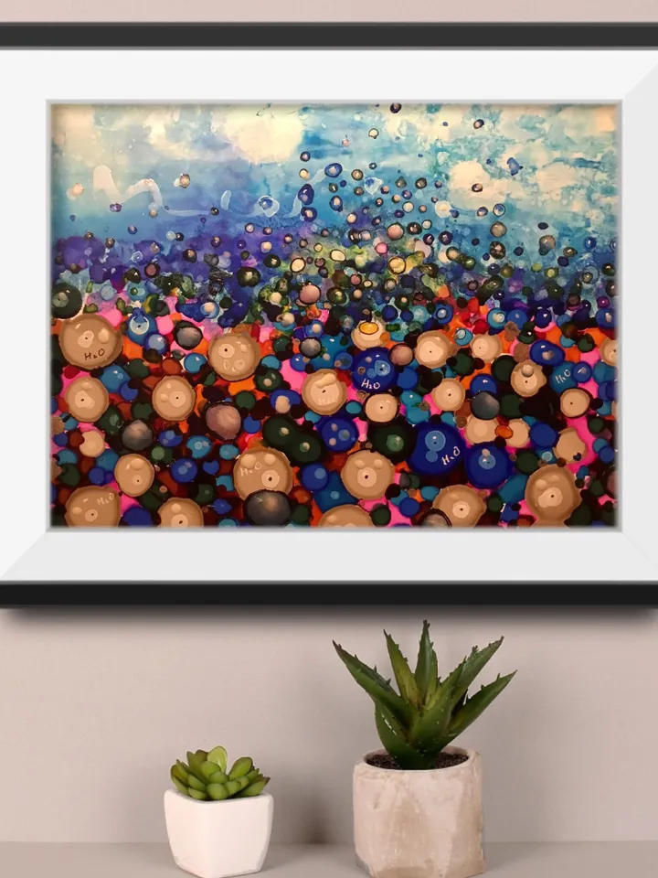 Formula,mix media fantasy painting on yupo paper,colourful alcohol inks and stained glass painting,original unique painting,wall decor,gift.