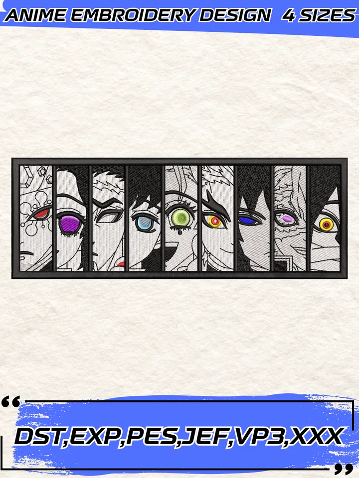 Demon Slayer Hashira Embroidery Design,Demon Slayer Machine Embroidery Pattern,4 Sizes, Digital Download