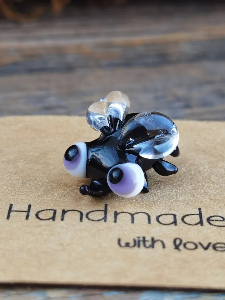 TINY FLY insect figurine Glass fly Miniature fly glass figurines miniature animals tiny glass animals little fly terrarium decoration
