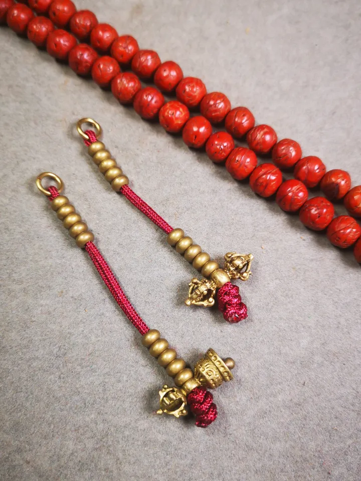 Gandhanra Handmade Tibetan Buddhist Mala Counters,Prayer Bead Counters,with Dorje and Vajra Pendant,Made of  Brass