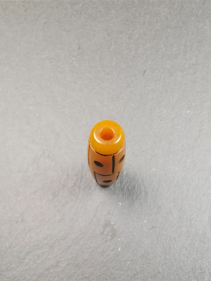 Gandhanra Unique Tibetan Yak Bone Carved 8 Eyes Dzi Bead,1.18&quot; x 0.4&quot;