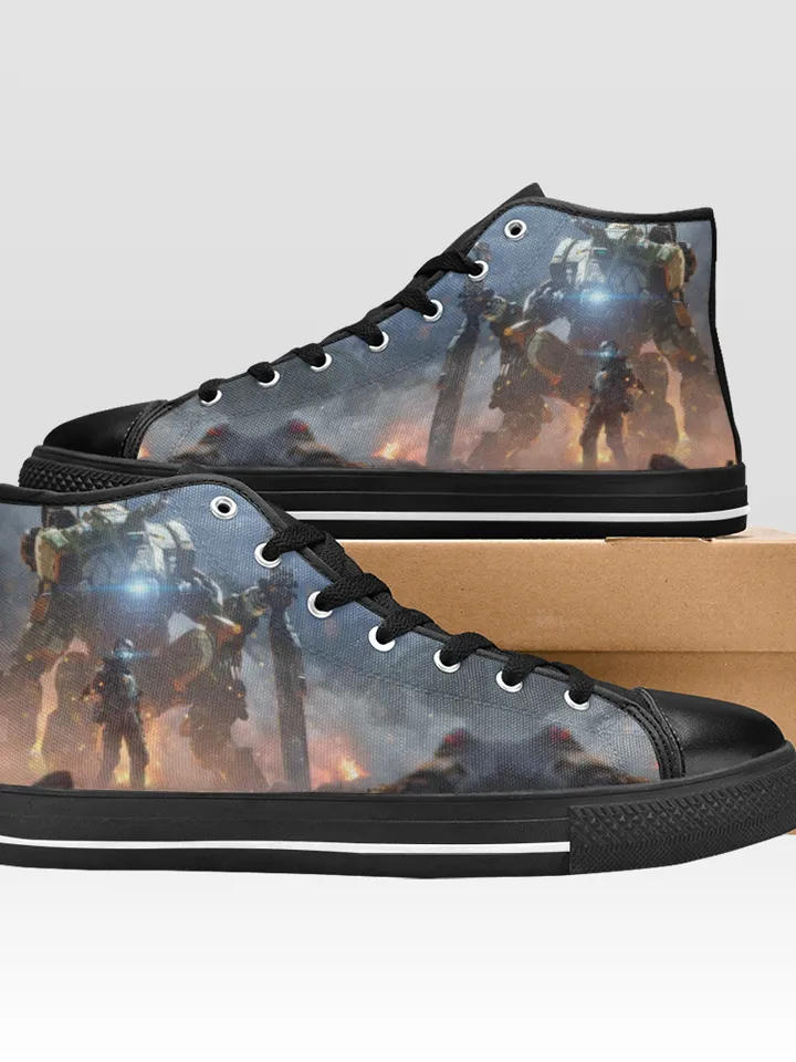 Titanfall Shoes, High-Top Sneakers, Handmade Footwear