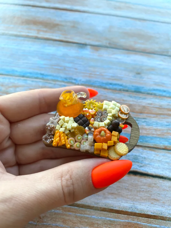Magnet Miniature Halloween Charcuterie Board with Polymer clay Souvenir