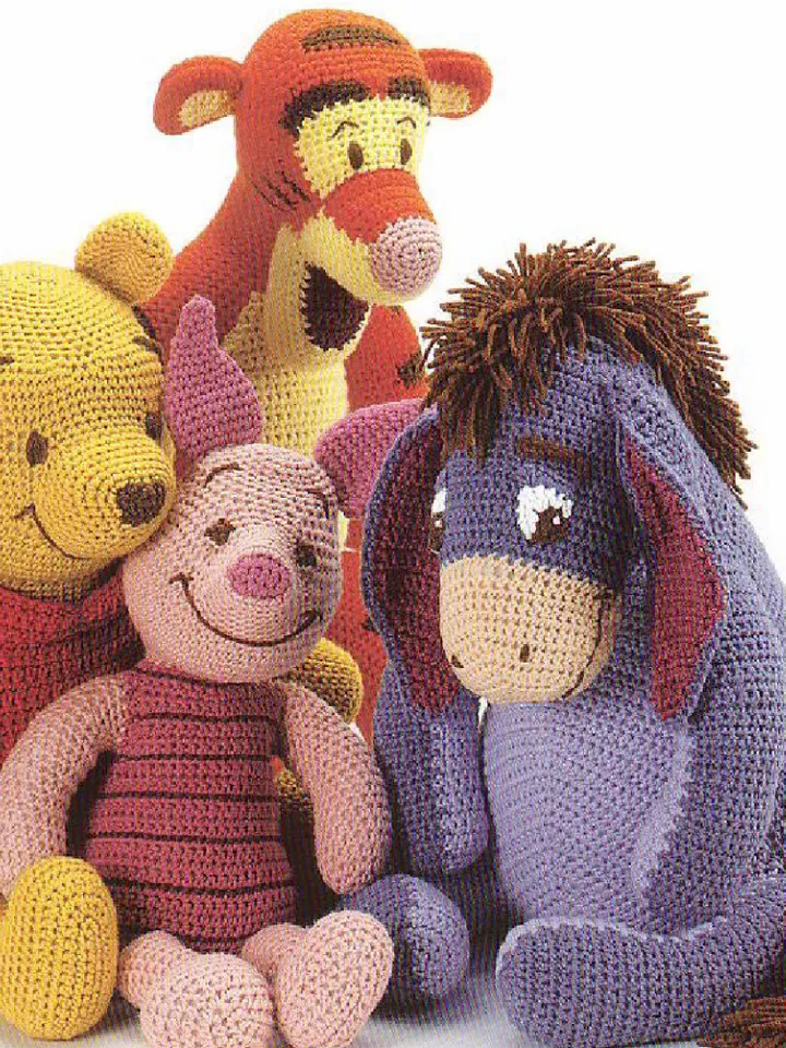 Vintage Crochet Pattern Winnie Pooh and Friends Digital Download PDF