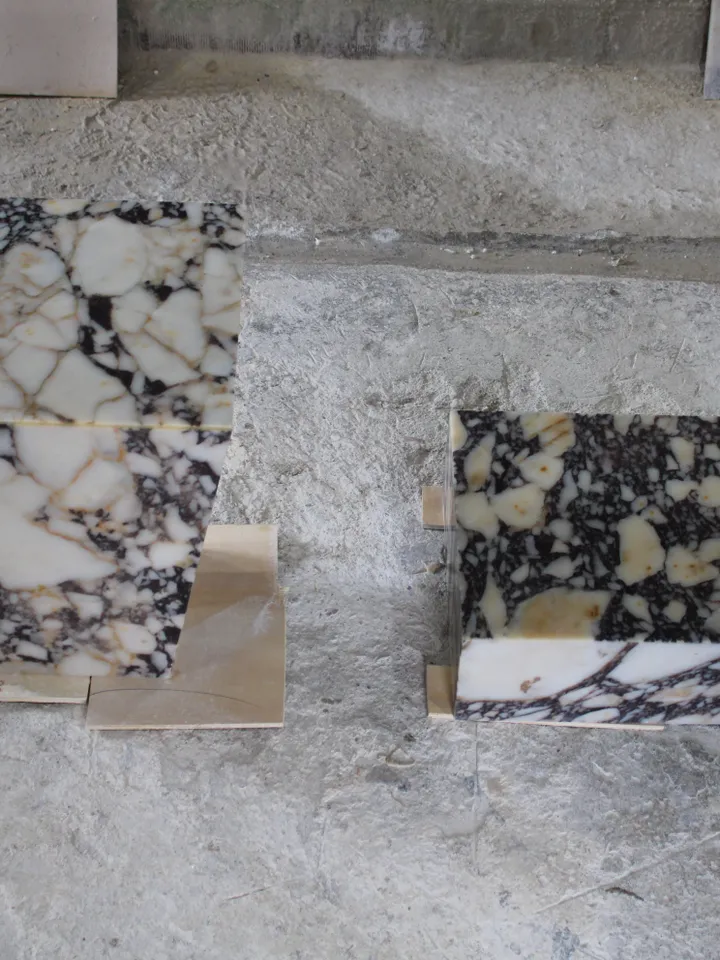 Calacatta marble geometric cube coffee table 2 pieces, end table, side table