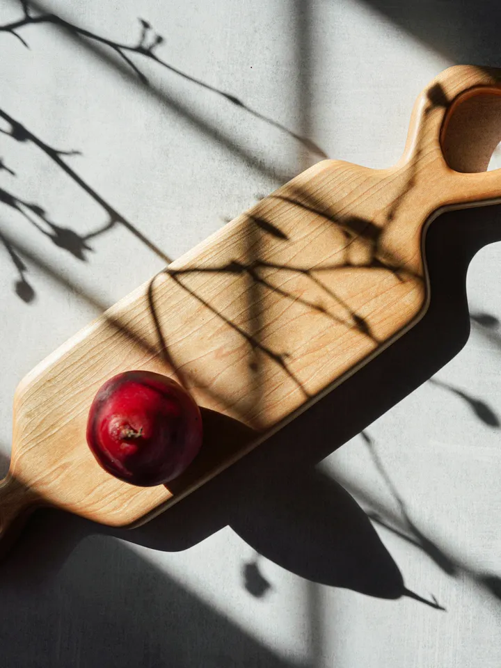 Organic Shaped Double Handle Wood Serving Board - shaped and carved by hand - offered in local Pennsylvania Walnut, Sycamore, Maple