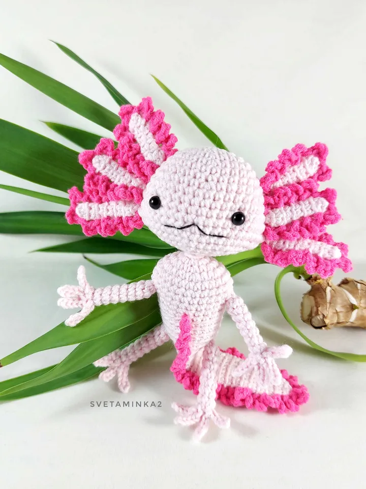 Axolotl Crochet Pattern Amigurumi Toy. Digital Download. PDF.