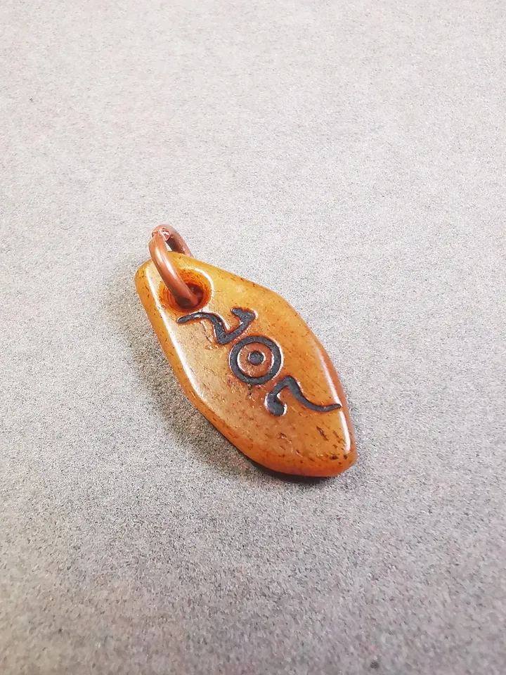 Gandhanra Tibetan Yak Bone Carved Amulet,Bead Counter Pendant,Mani Jewel Amulet for Mala,Prayer Beads