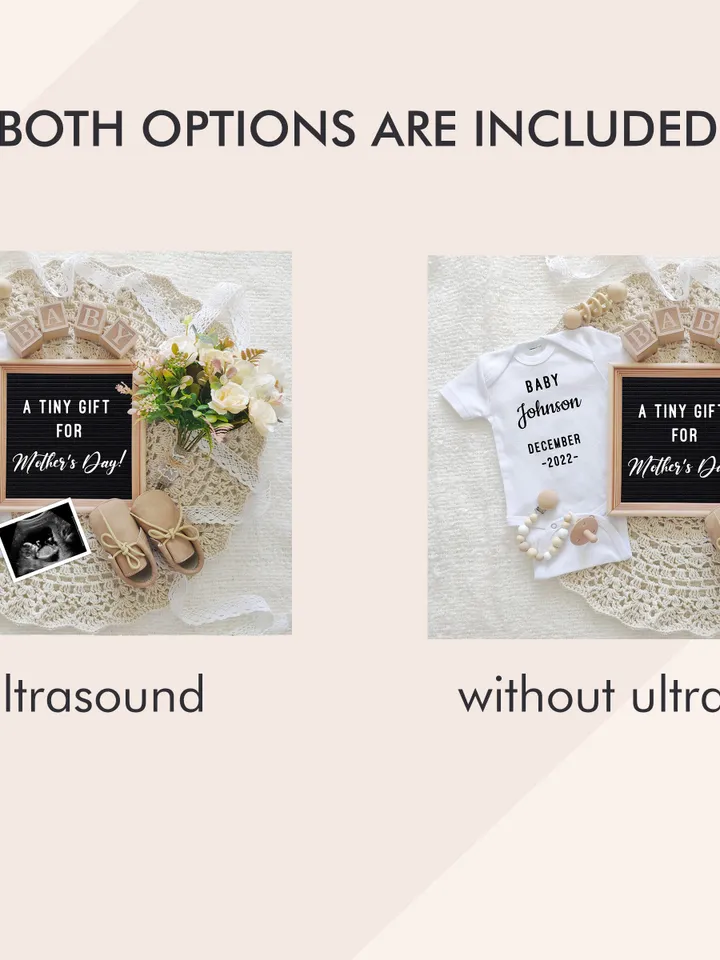 Pregnancy Announcement Digital Mother's Day Baby Announcement, Editable Template for Social Media