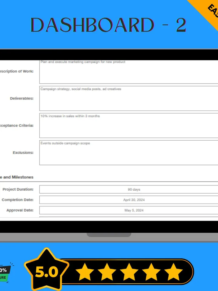 Editable Statement of Work Template, SOW Agreement Form, Work Scope Document, Google Sheets Contract Template