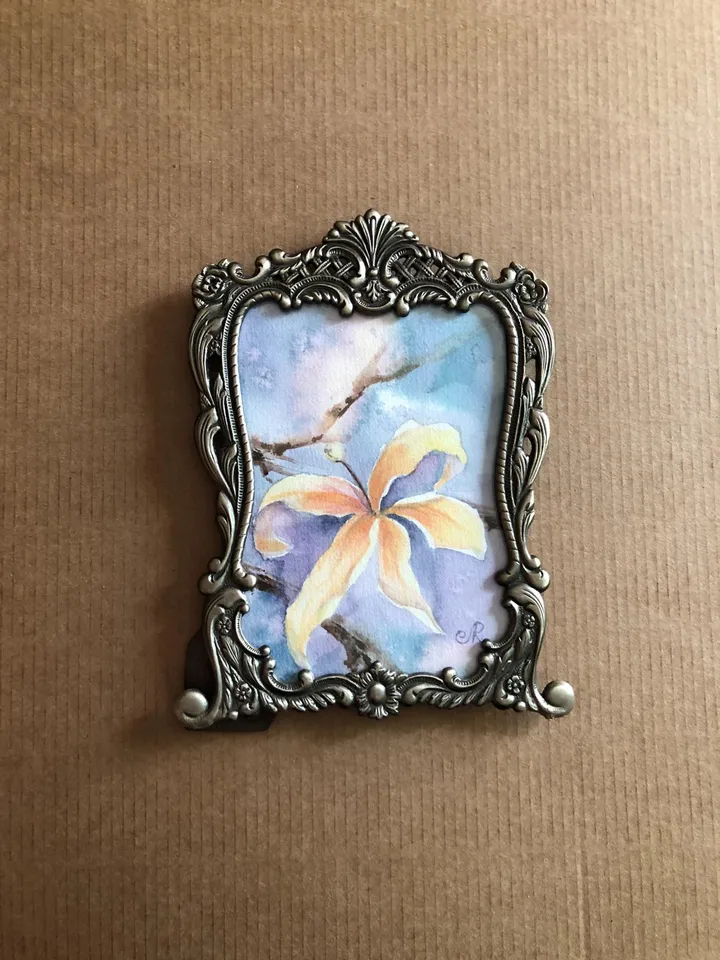 Flowers Original Painting Floral Watercolor Wall Art Framed Flowers Art