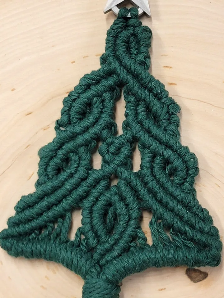 Macrame Christmas Tree Ornament Unbreakable Boho Holiday Decor Unique Xmas Holiday Car Charm Macrame Tree with Star