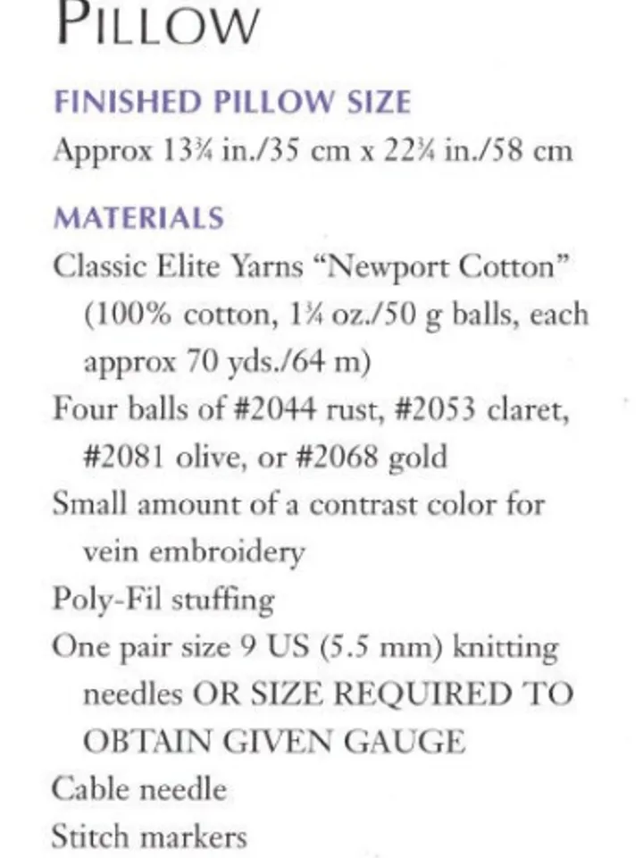 Knitting Pattern Vintage Cable Leaf Place Mat and Pillow Digital Download PDF