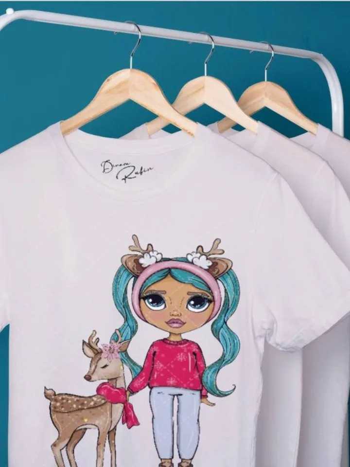 Amazing Christmas Girl Clipart, Winter Doll Clipart, Girl Clipart, Snow Princess Clipart Bundle, Sublimation Designs, Digital Clipart, Deer Clipart