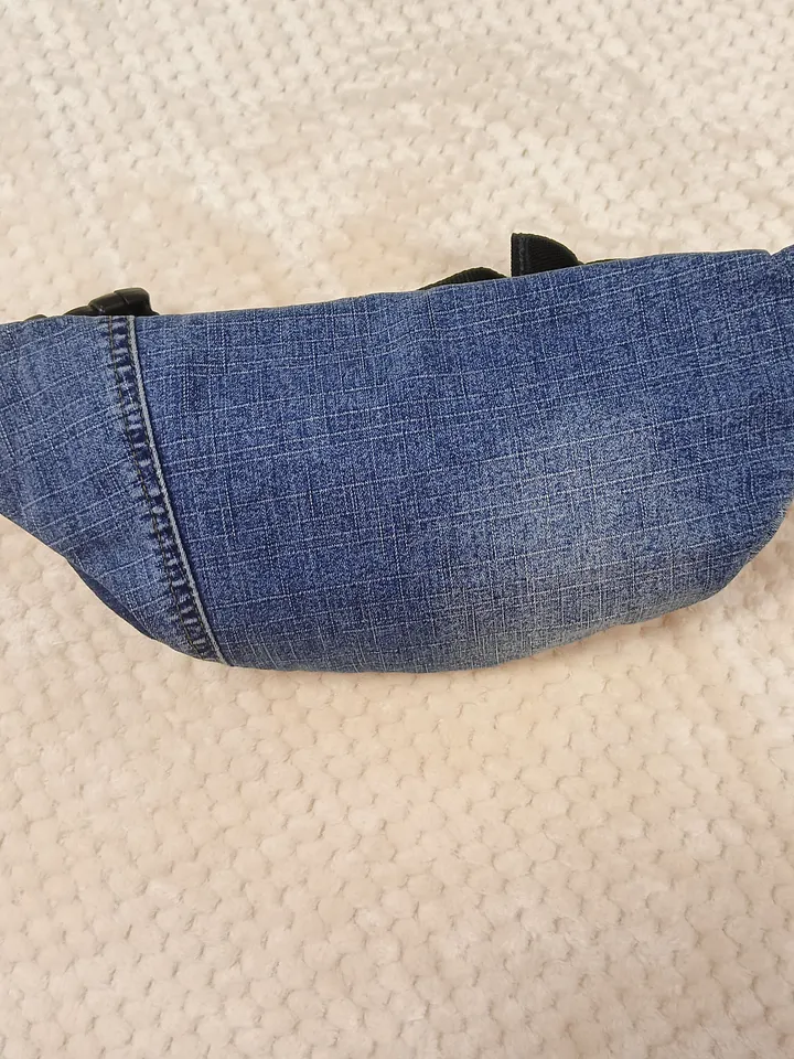 Handmade sling bag made of jeans, fanny pack, belt bag