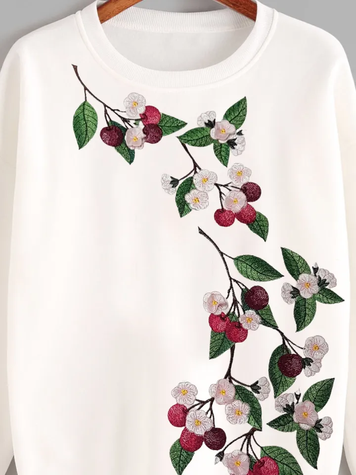 Cherry blossom set 3D machine embroidery design applique pattern digital embroidery pattern home and clothing décor embroidery motif floral
