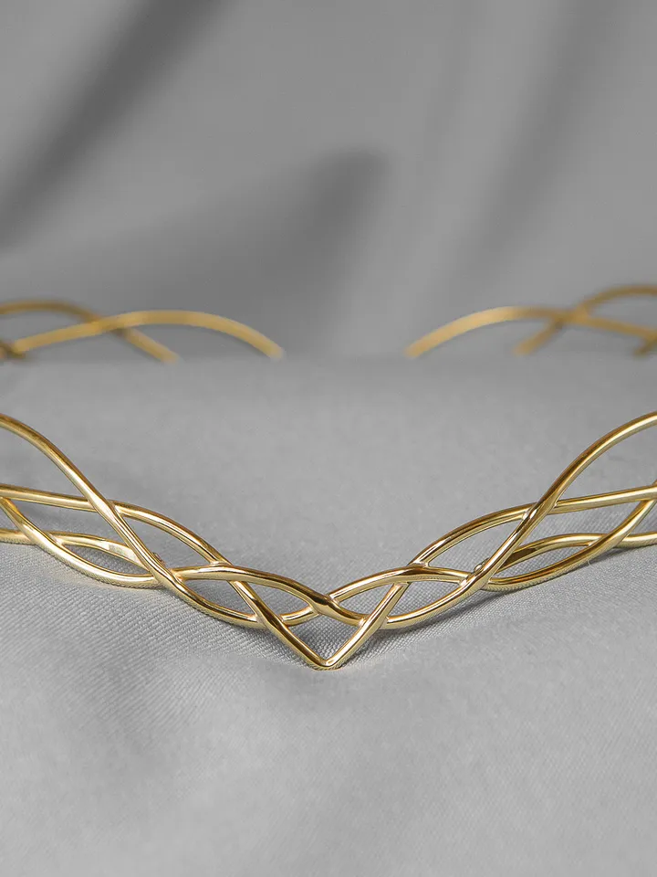 Wedding diadem Bridal Elven Tiara Elven bridal hair vine Wedding Headpiece bridal headband fantasy fairy Tiara Mary