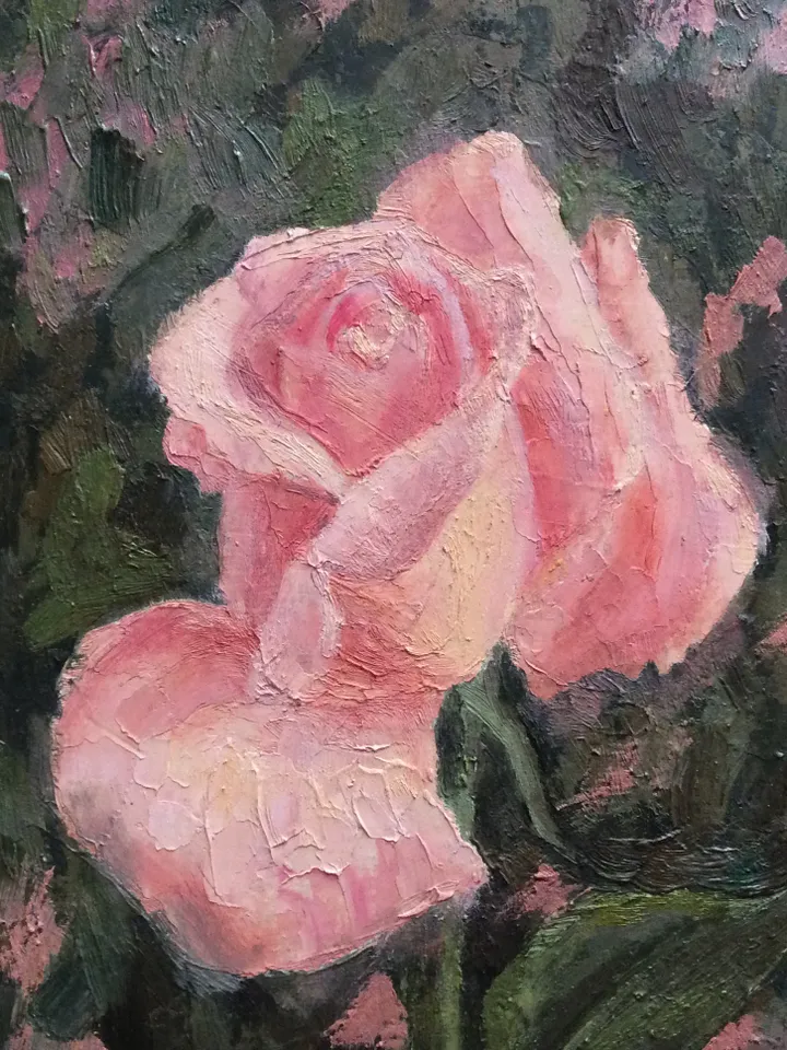 "Rose" oil small painting flower stilllife original wall art picture artwork floral